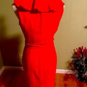 Orange ruffle around neck